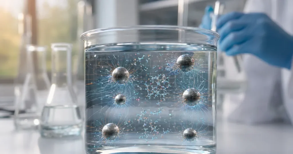 Mikroskopiska robotar som rengör nanoplast i laboratorievatten